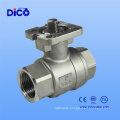 Ce Stainless Steel 2PC Thread Ball Valve with ISO5211 Mounting Pad
